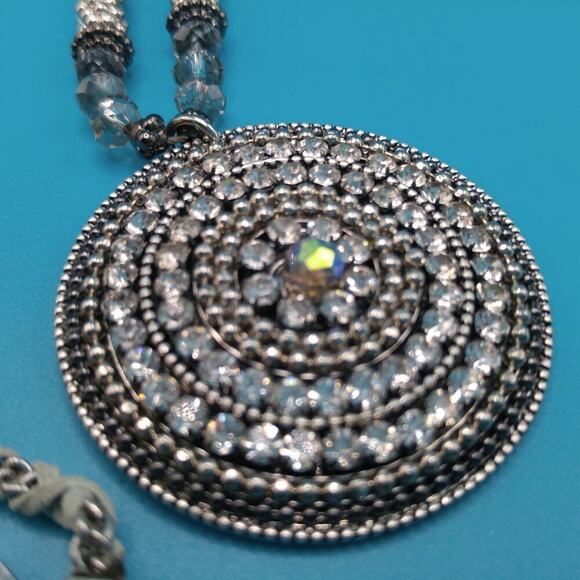 Chico's Rhinestone Pendant Beaded Necklace,  37 Inches - Picture 6 of 10